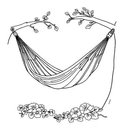 Hammock Rest Colouring Page (Adults, Standard)