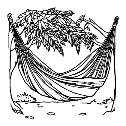 Hammock Rest Colouring Page (Teens, Standard)