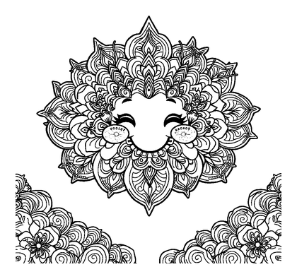 Happy Cloud Colouring Page (Adults, Intricate)