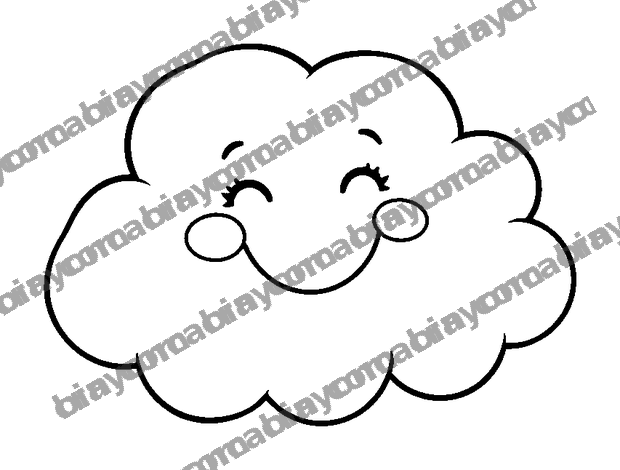 Happy Cloud colouring page — free printable for adults