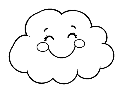 Happy Cloud Colouring Page (Adults, Standard)