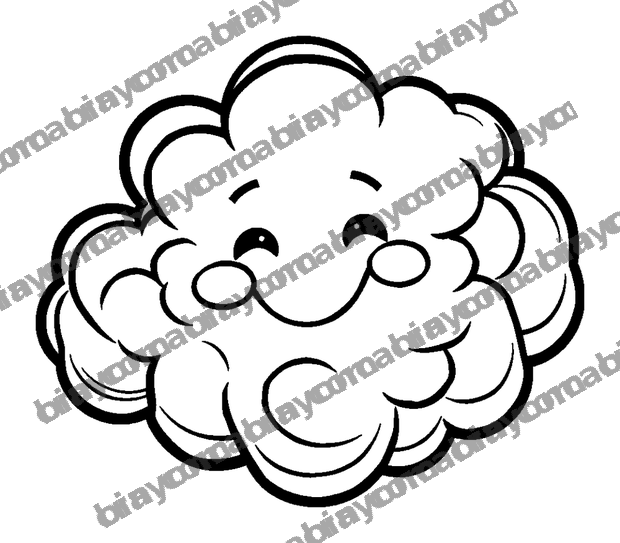 Happy Cloud colouring page — free printable for teens