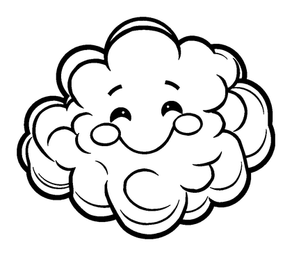 Happy Cloud Colouring Page (Teens, Standard)