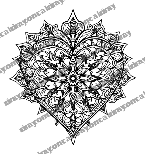 Heart Mandala colouring page — free printable for adults