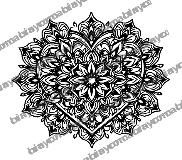 Heart Mandala colouring page — free printable for adults