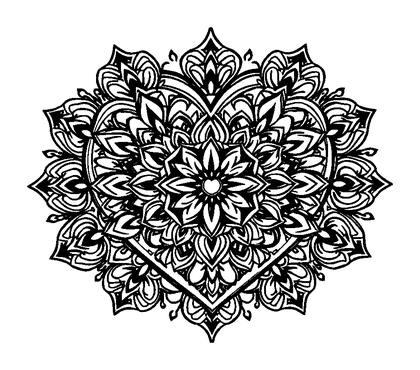 Heart Mandala Colouring Page (Adults, Standard)