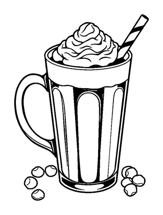 Hot Chocolate Colouring Page (Teens, Standard)
