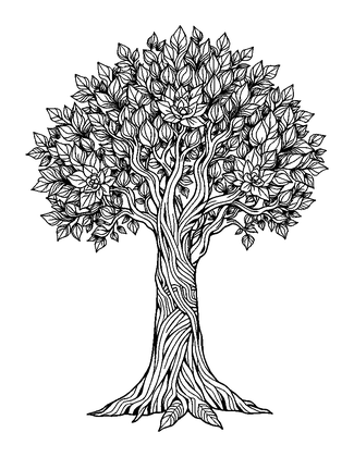 Kindness Tree Colouring Page (Adults, Intricate)