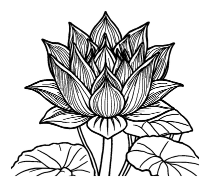 Lotus Flower Colouring Page (Adults, Intricate)