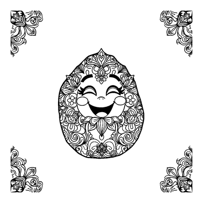 Meditation Stone Colouring Page (Adults, Intricate)