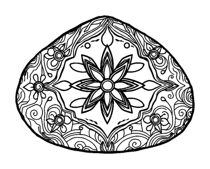 Meditation Stone Colouring Page (Adults, Standard)