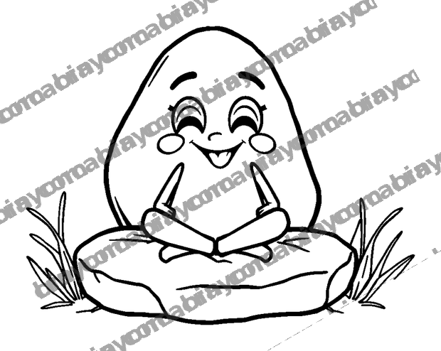 Meditation Stone colouring page — free printable for teens
