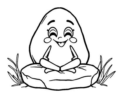 Meditation Stone Colouring Page (Teens, Standard)