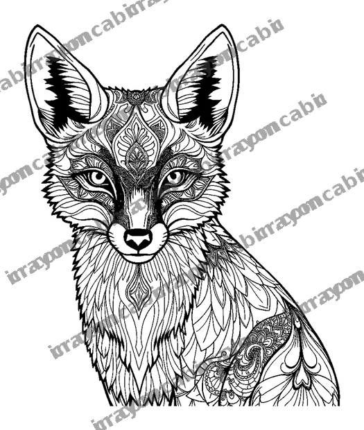 Mindful Fox colouring page — free printable for adults