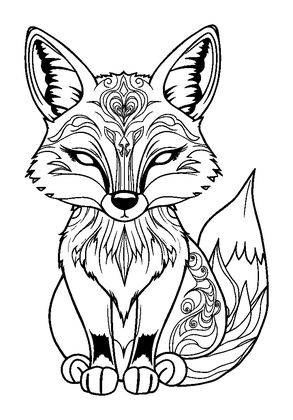 Mindful Fox Colouring Page (Adults, Standard)