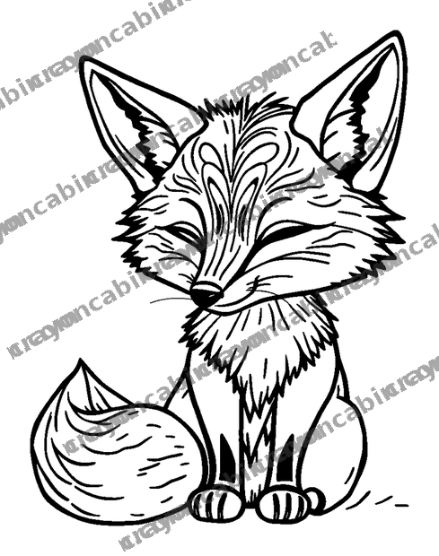 Mindful Fox colouring page — free printable for teens