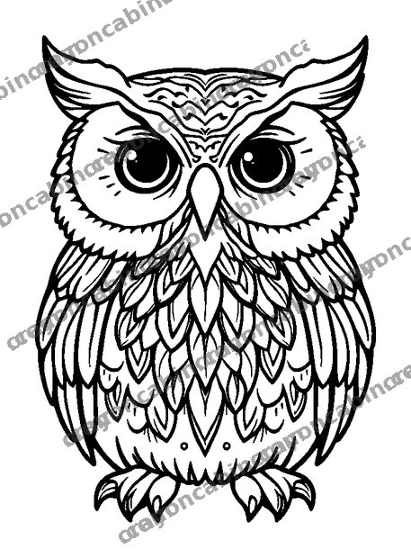 Mindful Owl colouring page — free printable for teens