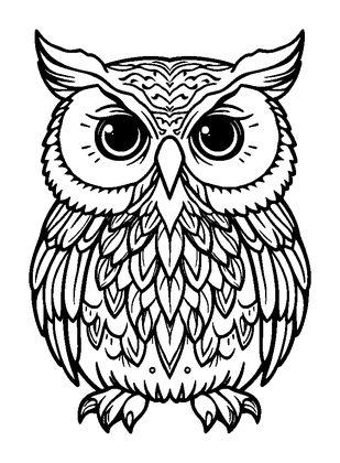 Mindful Owl Colouring Page (Teens, Standard)