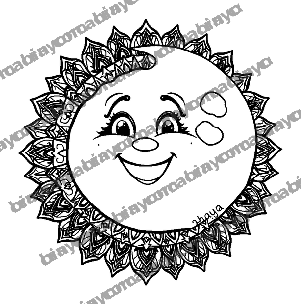 Moon Mandala colouring page — free printable for adults