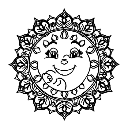 Moon Mandala Colouring Page (Adults, Standard)