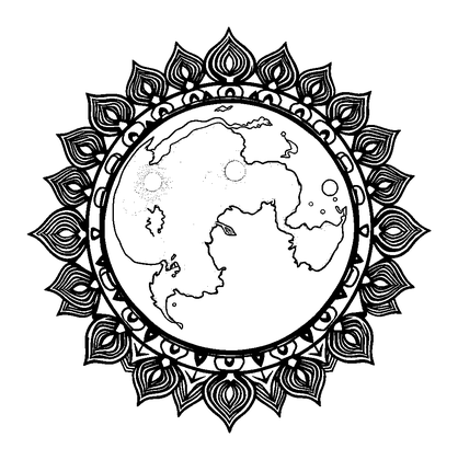 Moon Mandala Colouring Page (Teens, Standard)