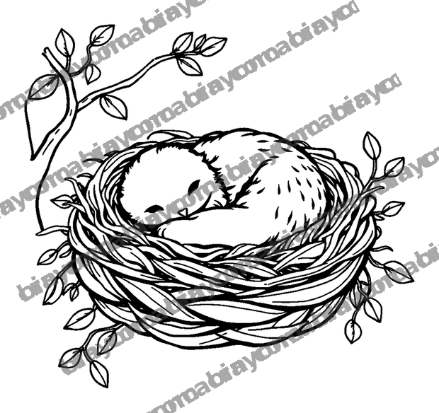 Nest Soft Rest colouring page — free printable for adults