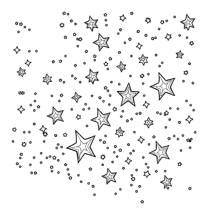 Night Sky Stars Colouring Page (Adults, Standard)