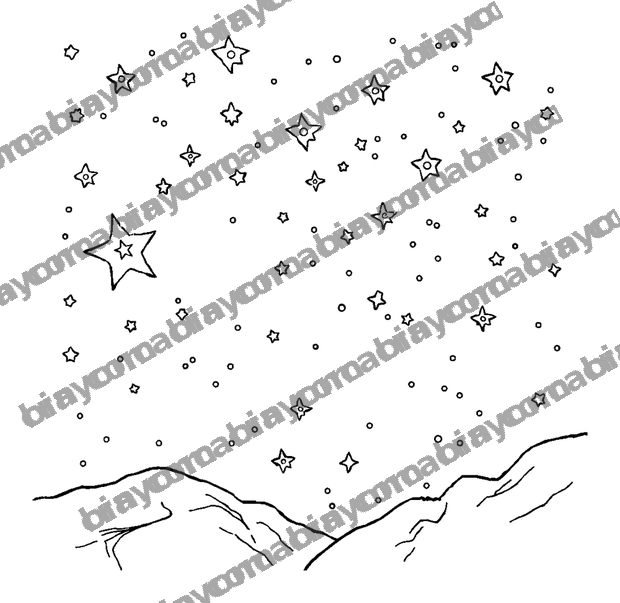 Night Sky Stars colouring page — free printable for adults