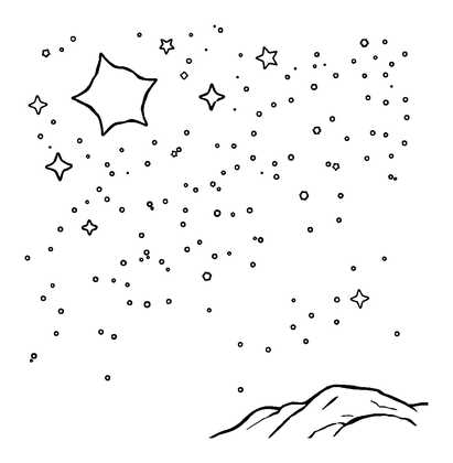Night Sky Stars Colouring Page (Teens, Standard)