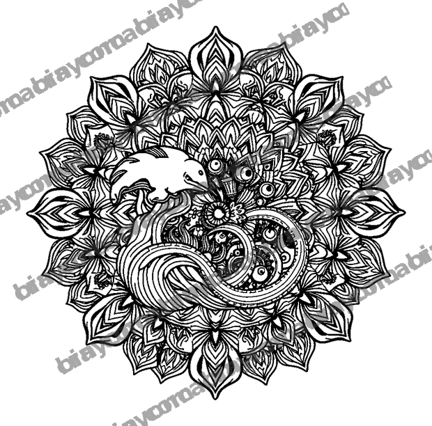 Ocean Mandala colouring page — free printable for adults