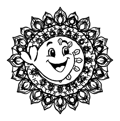 Ocean Mandala Colouring Page (Adults, Standard)