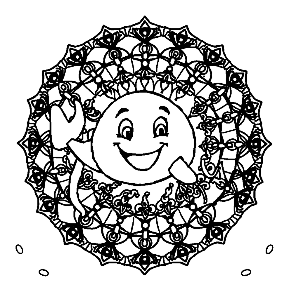 Ocean Mandala colouring page — free printable for teens