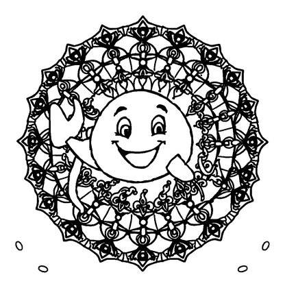 Ocean Mandala Colouring Page (Teens, Standard)