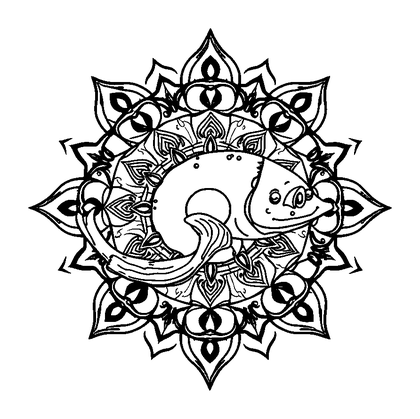 Ocean Mandala Colouring Page (Teens, Standard)