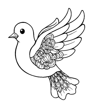 Peace Dove Colouring Page (Adults, Intricate)
