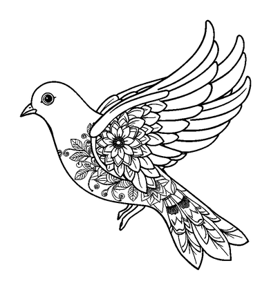 Peace Dove Colouring Page (Adults, Intricate)