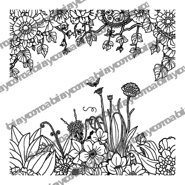 Peaceful Garden colouring page — free printable for adults