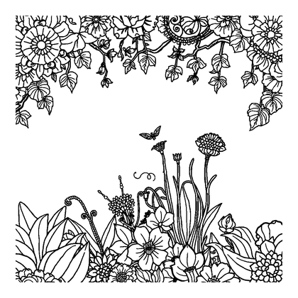 Peaceful Garden Colouring Page (Adults, Intricate)