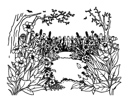 Peaceful Garden Colouring Page (Adults, Standard)