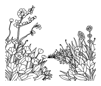 Peaceful Garden Colouring Page (Adults, Standard)