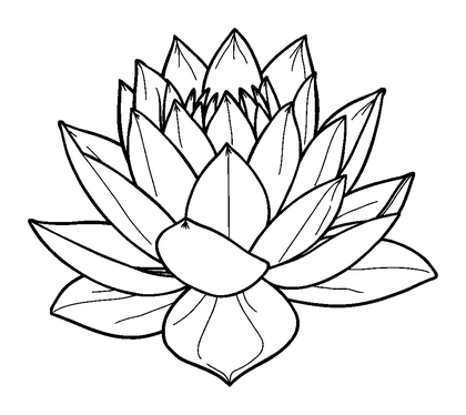 Peaceful Pond Lily Colouring Page (Adults, Standard)