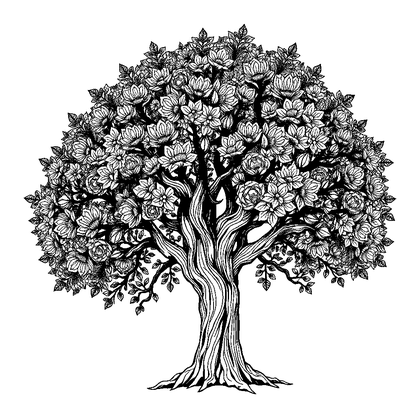 Peaceful Tree Colouring Page (Adults, Intricate)