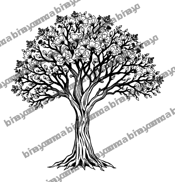 Peaceful Tree colouring page — free printable for adults