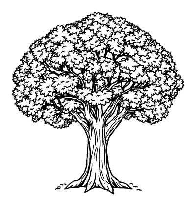 Peaceful Tree Colouring Page (Teens, Standard)