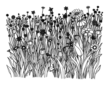Quiet Meadow Colouring Page (Adults, Intricate)