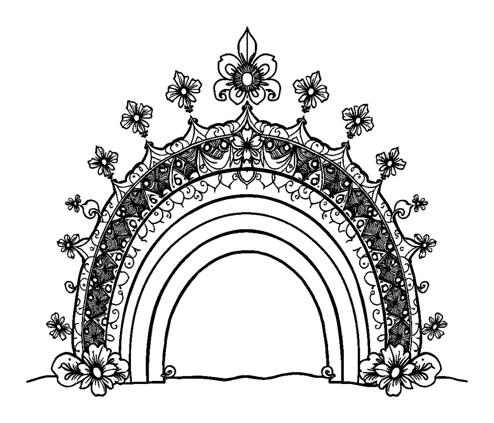 Rainbow colouring page — free printable for adults