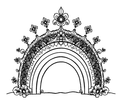 Rainbow Colouring Page (Adults, Intricate)