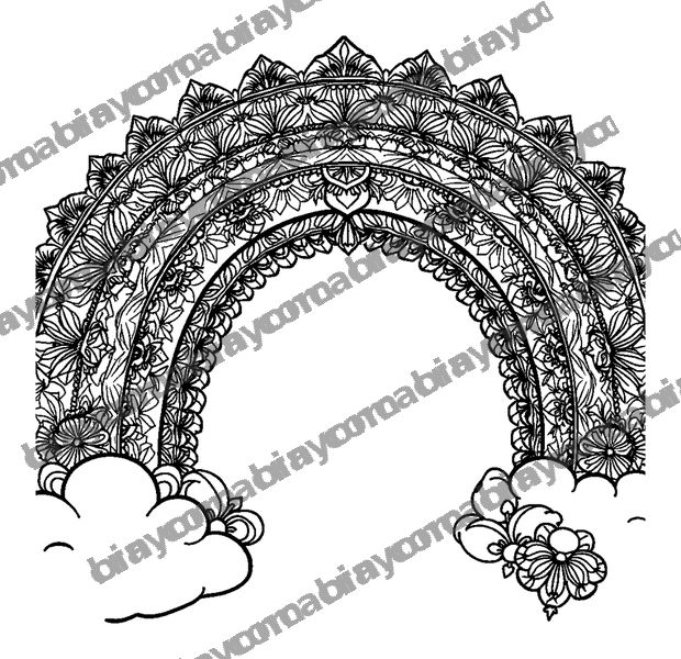 Rainbow colouring page — free printable for adults