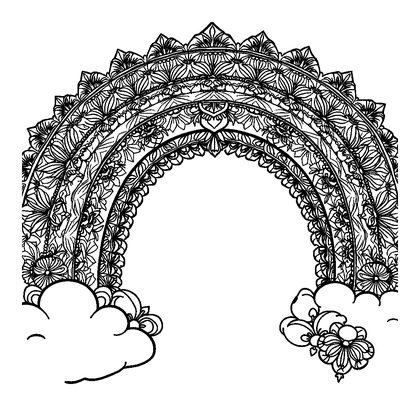 Rainbow Colouring Page (Adults, Intricate)