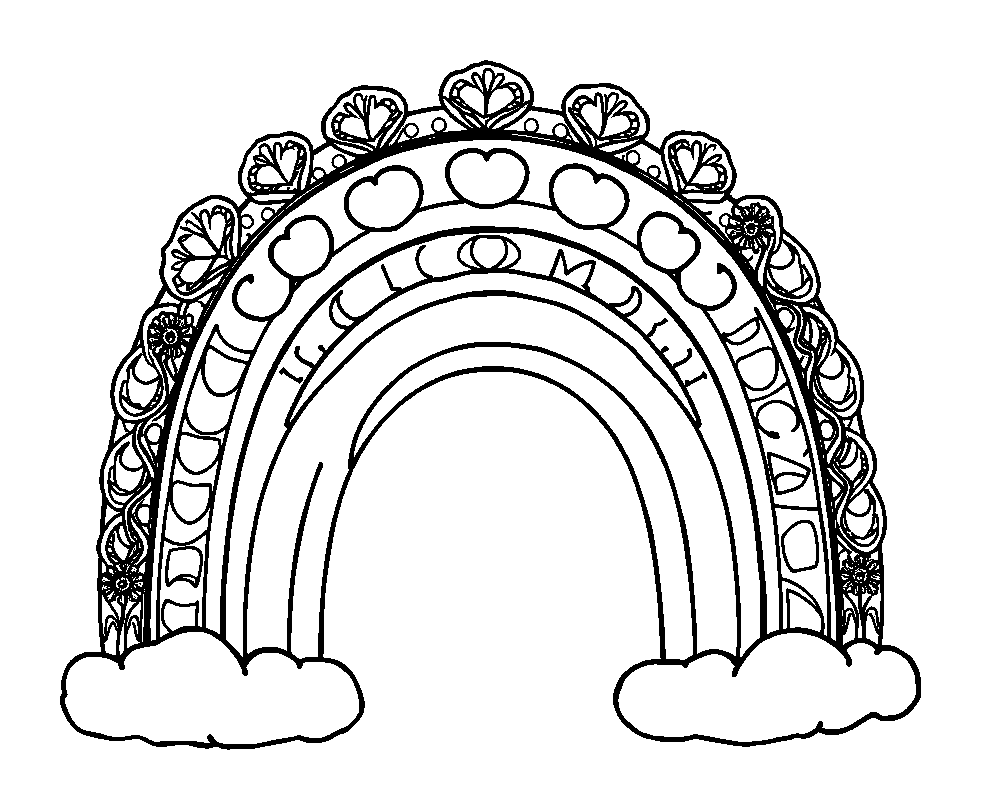 Rainbow colouring page — free printable for adults
